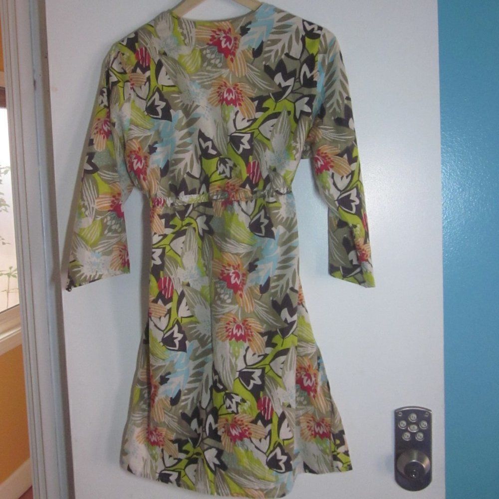 CZ Cotton Cover Up Dress Women Size M Floral Lightweight Summer Beach Pool Dress - Picture 9 of 11